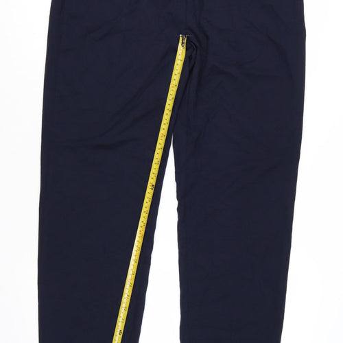 Marks and Spencer Women's Blue Regular Straight Leg Trousers Size 14