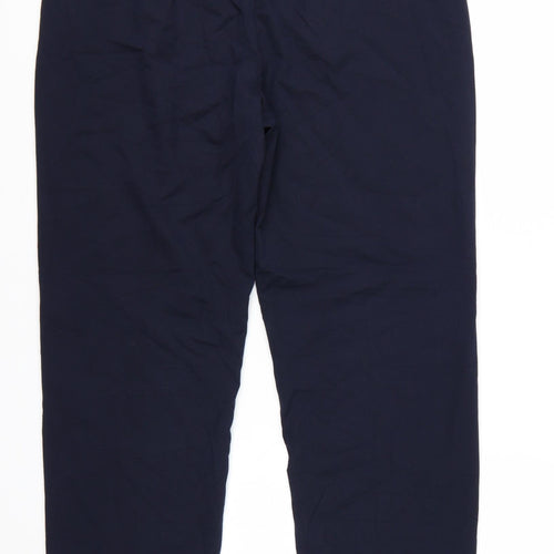 Marks and Spencer Women's Blue Regular Straight Leg Trousers Size 14