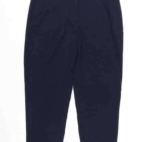 Marks and Spencer Women's Blue Size 12 Regular Stretch Tapered Trousers