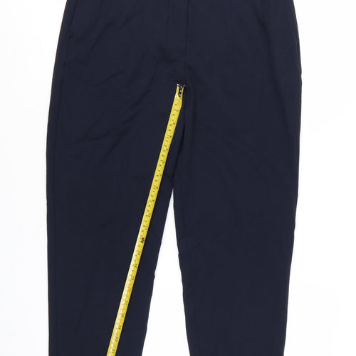 Marks and Spencer Women's Blue Size 12 Regular Stretch Tapered Trousers