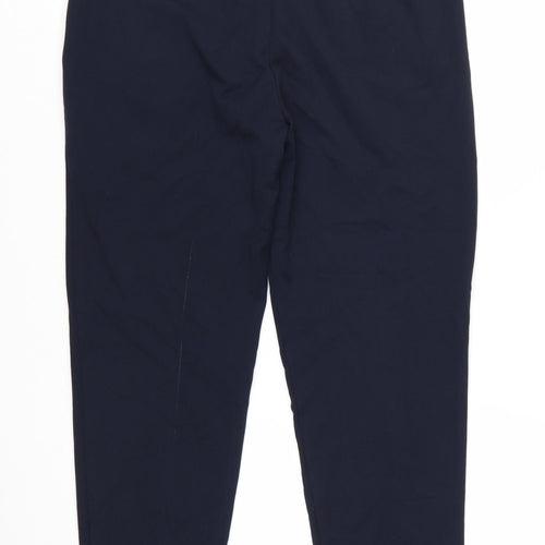 Marks and Spencer Women's Blue Size 12 Regular Stretch Tapered Trousers