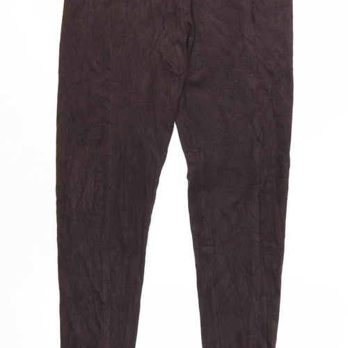 Marks and Spencer Women Brown Faux Suede Leggings Size 12