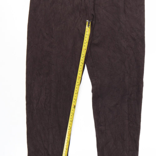 Marks and Spencer Women Brown Faux Suede Leggings Size 12