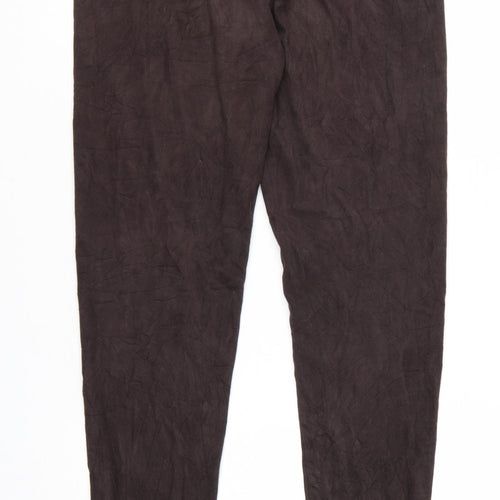 Marks and Spencer Women Brown Faux Suede Leggings Size 12