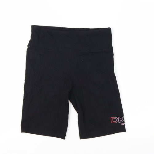 DKNY Women’s Black Biker Activewear Shorts Size M Stretch Sport