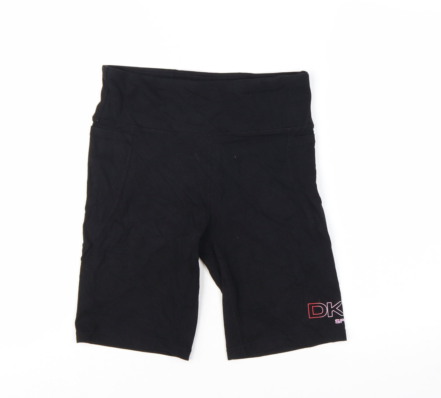 DKNY Women’s Black Biker Activewear Shorts Size M Stretch Sport