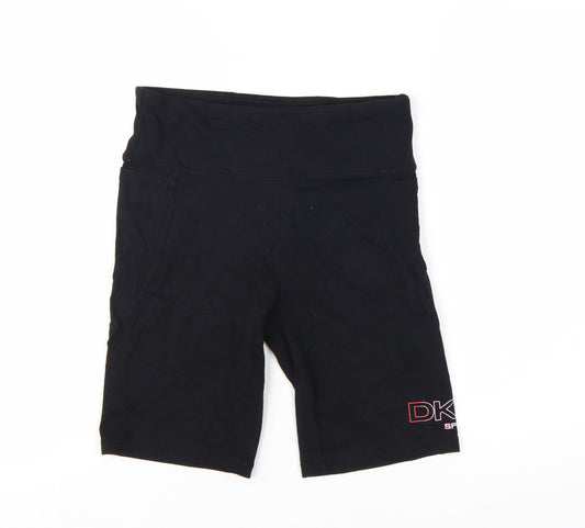 DKNY Women’s Black Biker Activewear Shorts Size M Stretch Sport