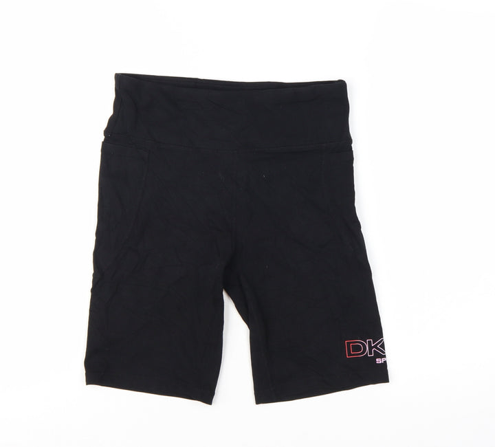 DKNY Women’s Black Biker Activewear Shorts Size M Stretch Sport