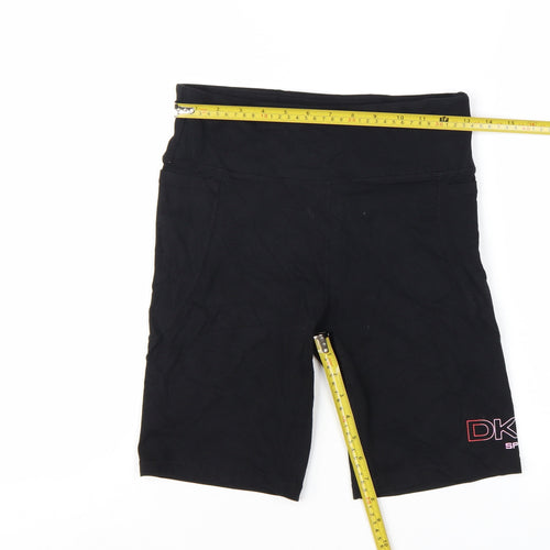 DKNY Women’s Black Biker Activewear Shorts Size M Stretch Sport