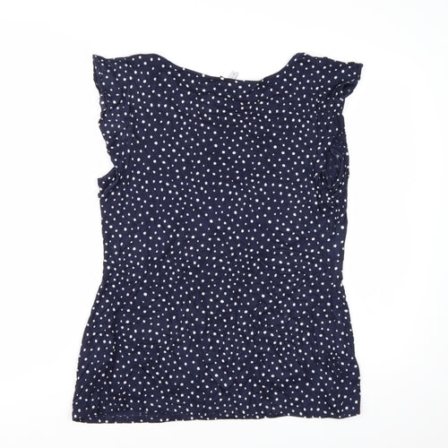 Bravissimo Women's Blue Polka Dot Sleeveless Viscose Blouse Size 18