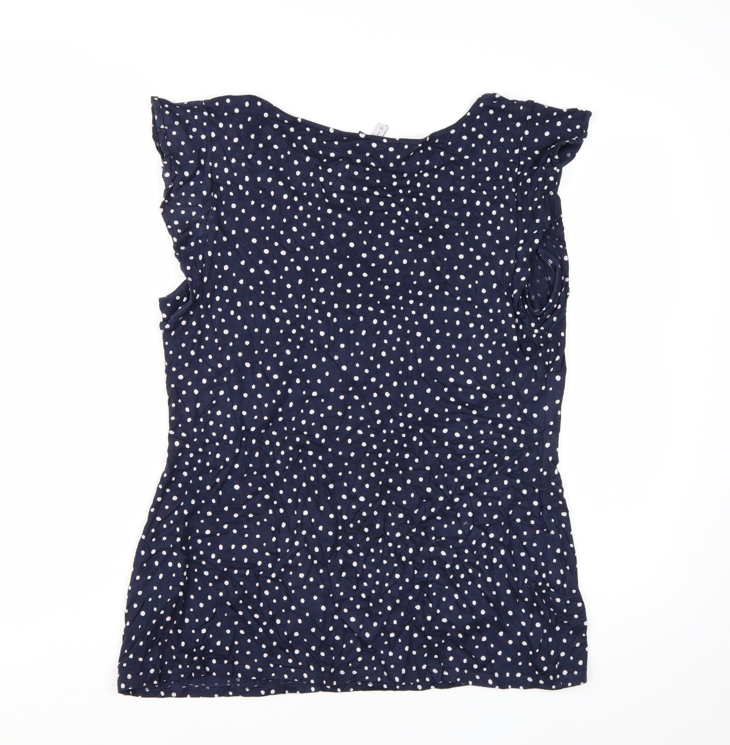 Bravissimo Women's Blue Polka Dot Sleeveless Viscose Blouse Size 18