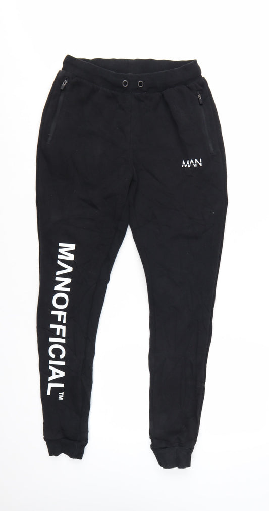MAN Active Men's Black Regular Fit Jogger Trousers Size M
