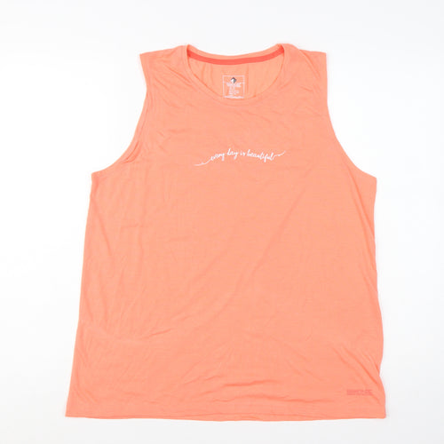 Regatta Women's Orange Cotton Sleeveless Tank Top Size 16