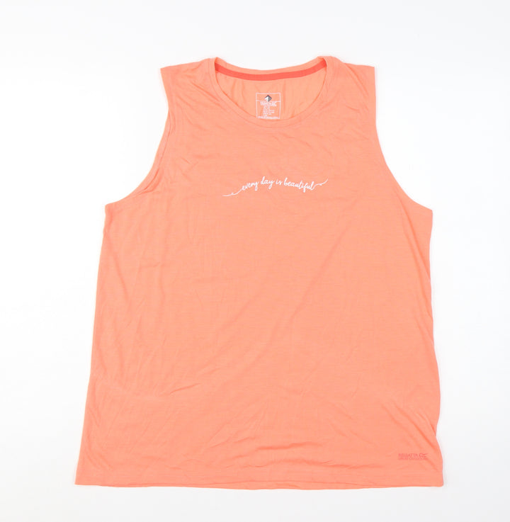 Regatta Women's Orange Cotton Sleeveless Tank Top Size 16