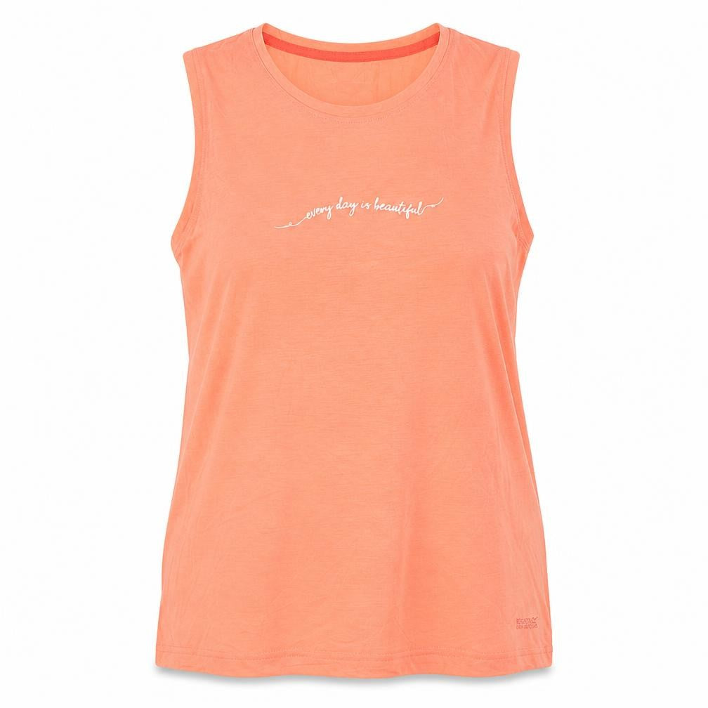Regatta Women's Orange Cotton Sleeveless Tank Top Size 16
