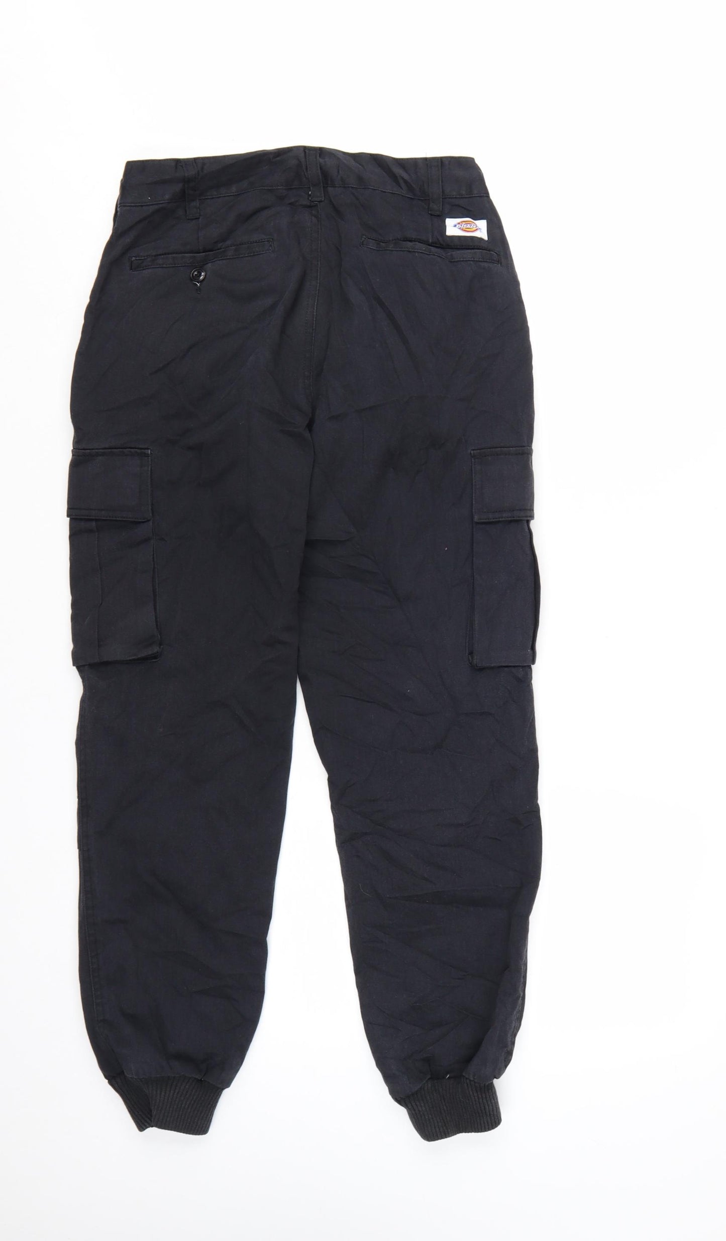Dickies Men's Black Cargo Trousers Size 28 Regular Fit Workwear Pants