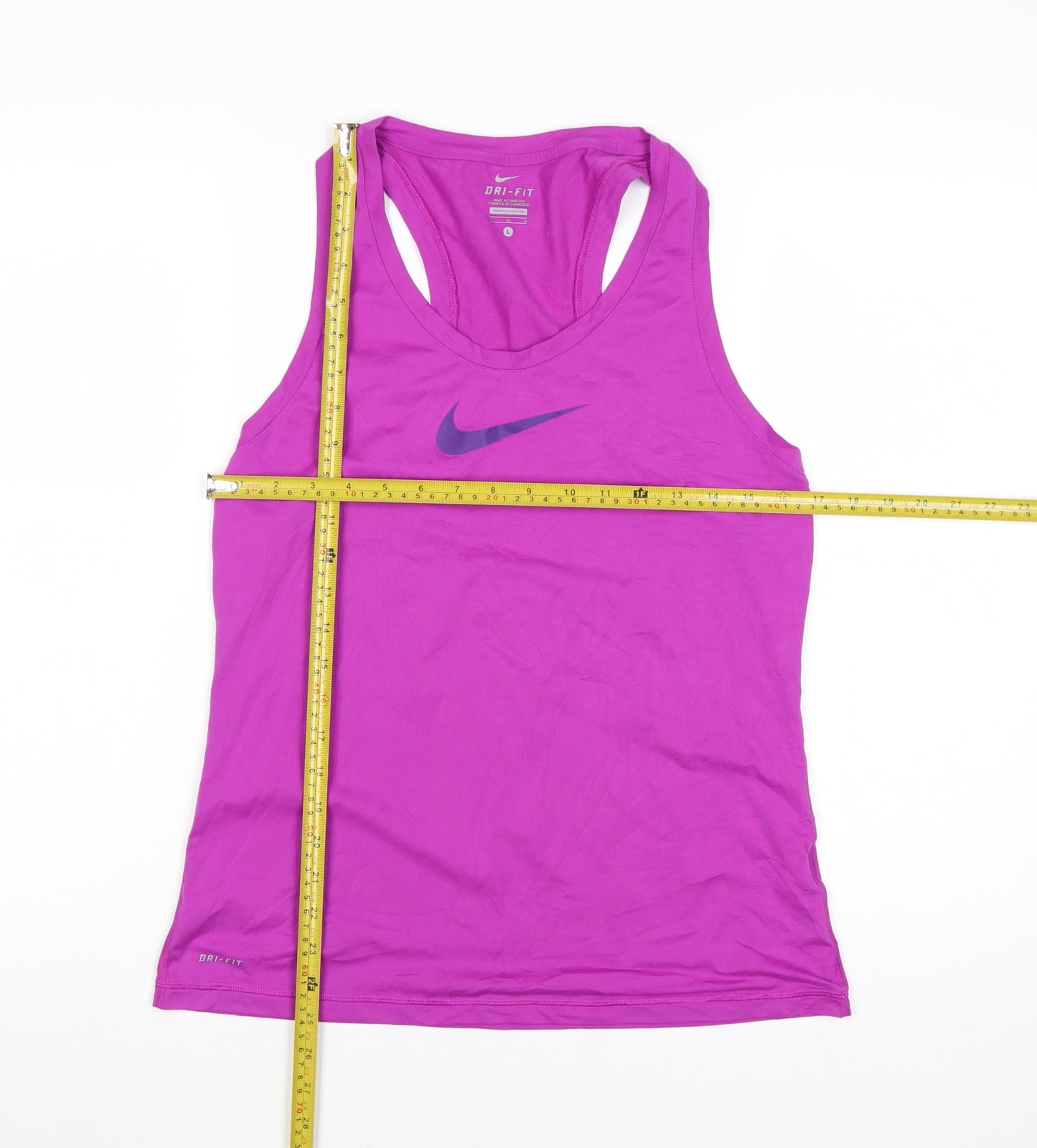 Nike Womens Pink Dri-FIT Tank Top L Racerback Lightweight Activewear