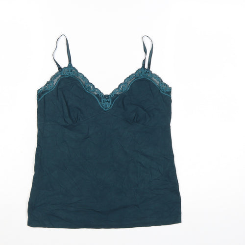 Jigsaw Women's Green Lace Trim Camisole Tank Top Size M
