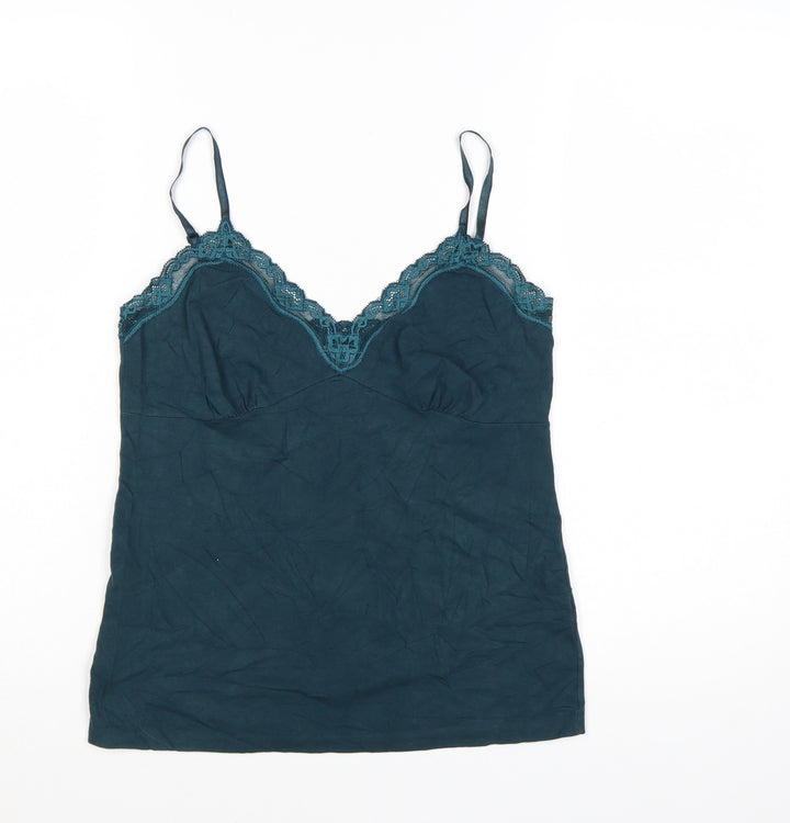 Jigsaw Women's Green Lace Trim Camisole Tank Top Size M