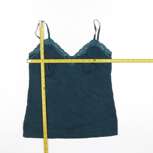 Jigsaw Women's Green Lace Trim Camisole Tank Top Size M