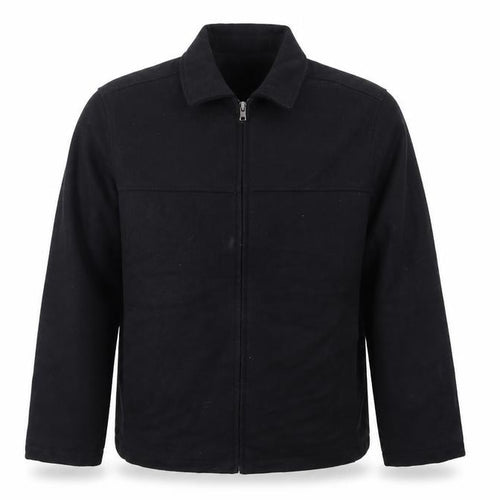 Dockers Premium Men's Black Wool Blend Lined Full Zip Jacket Size L