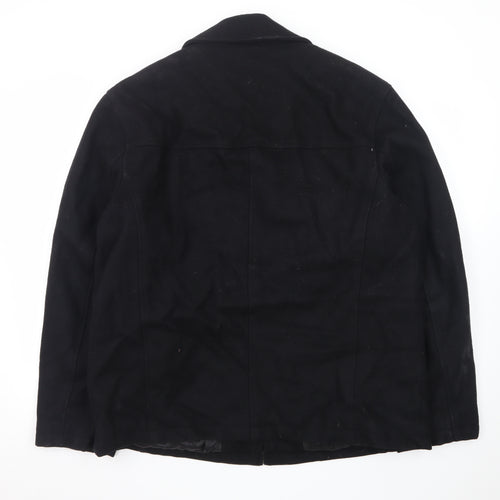 Dockers Premium Men's Black Wool Blend Lined Full Zip Jacket Size L