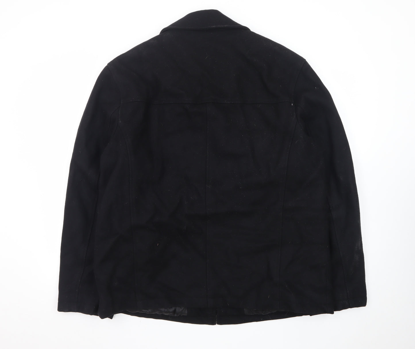 Dockers Premium Men's Black Wool Blend Lined Full Zip Jacket Size L