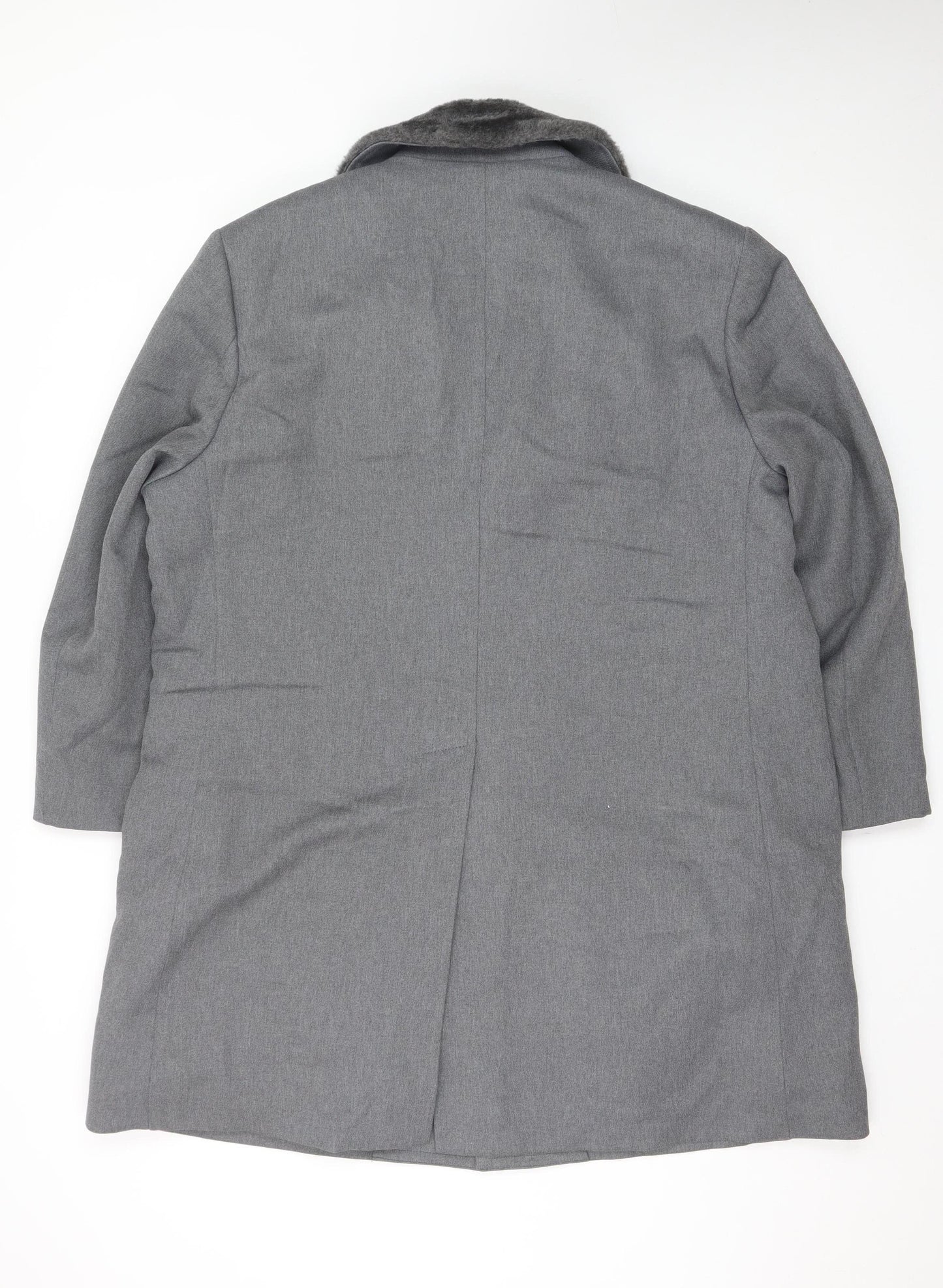 London Fog Men's Grey Wool Blend Shawl Collar Overcoat Size 42 Regular