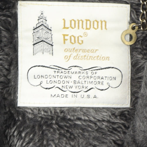 London Fog Men's Grey Wool Blend Shawl Collar Overcoat Size 42 Regular