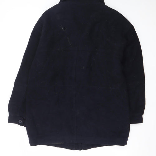 Equinox Men's Black Wool Mid-Length Overcoat M