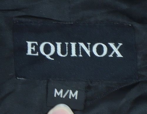 Equinox Men's Black Wool Mid-Length Overcoat M