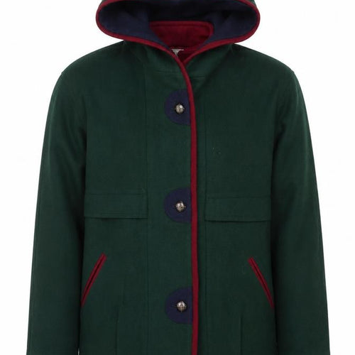 Herman Kay Men's Green Wool Hooded Duffle Coat Size S