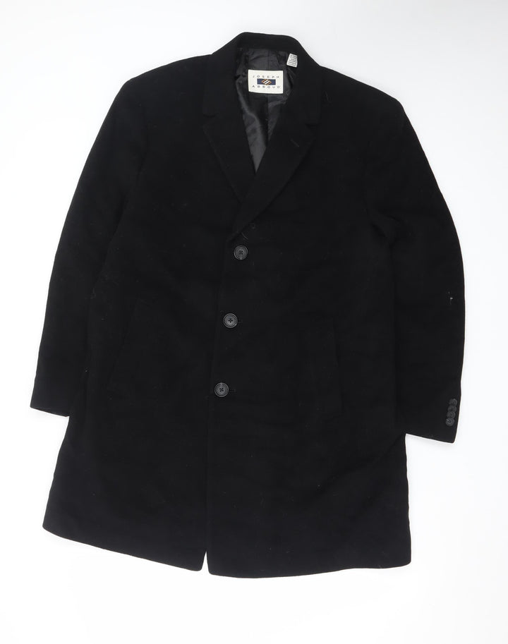 Joseph Abboud Men's Black Wool Overcoat 42 Classic Mid-Length