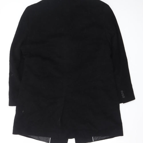 Joseph Abboud Men's Black Wool Overcoat 42 Classic Mid-Length