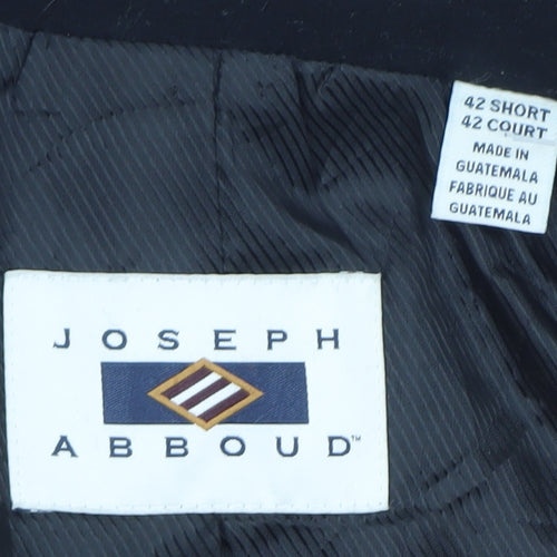 Joseph Abboud Men's Black Wool Overcoat 42 Classic Mid-Length
