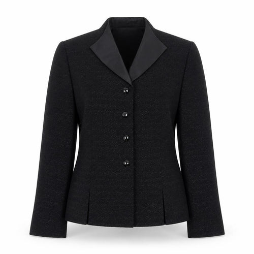 Le Suit Petite Black Notch Lapel Blazer Women’s Size 4P Formal Jacket