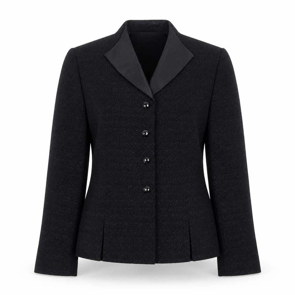 Le Suit Petite Black Notch Lapel Blazer Women’s Size 4P Formal Jacket