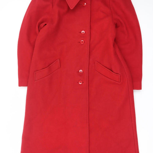 Sears Women's Red Wool Long Overcoat Size 6 Classic Vintage