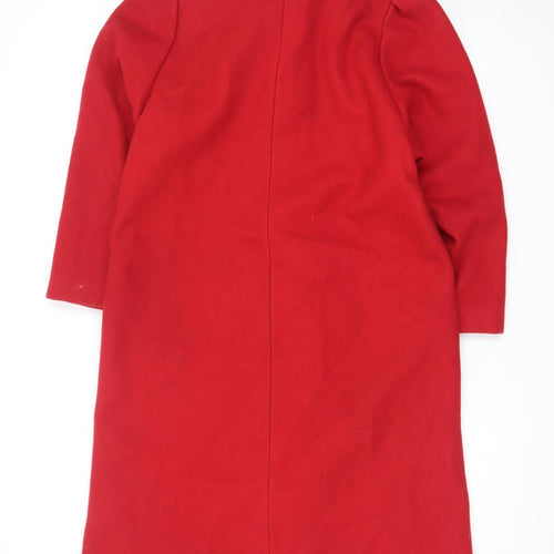 Sears Women's Red Wool Long Overcoat Size 6 Classic Vintage