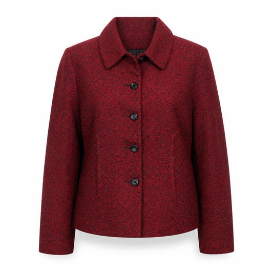 Front view of Karen Scott Women's Red Lined Button Jacket, size 12