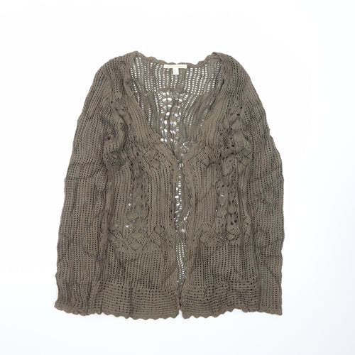 Sweater Collection Women's Brown Crochet Cardigan Size S