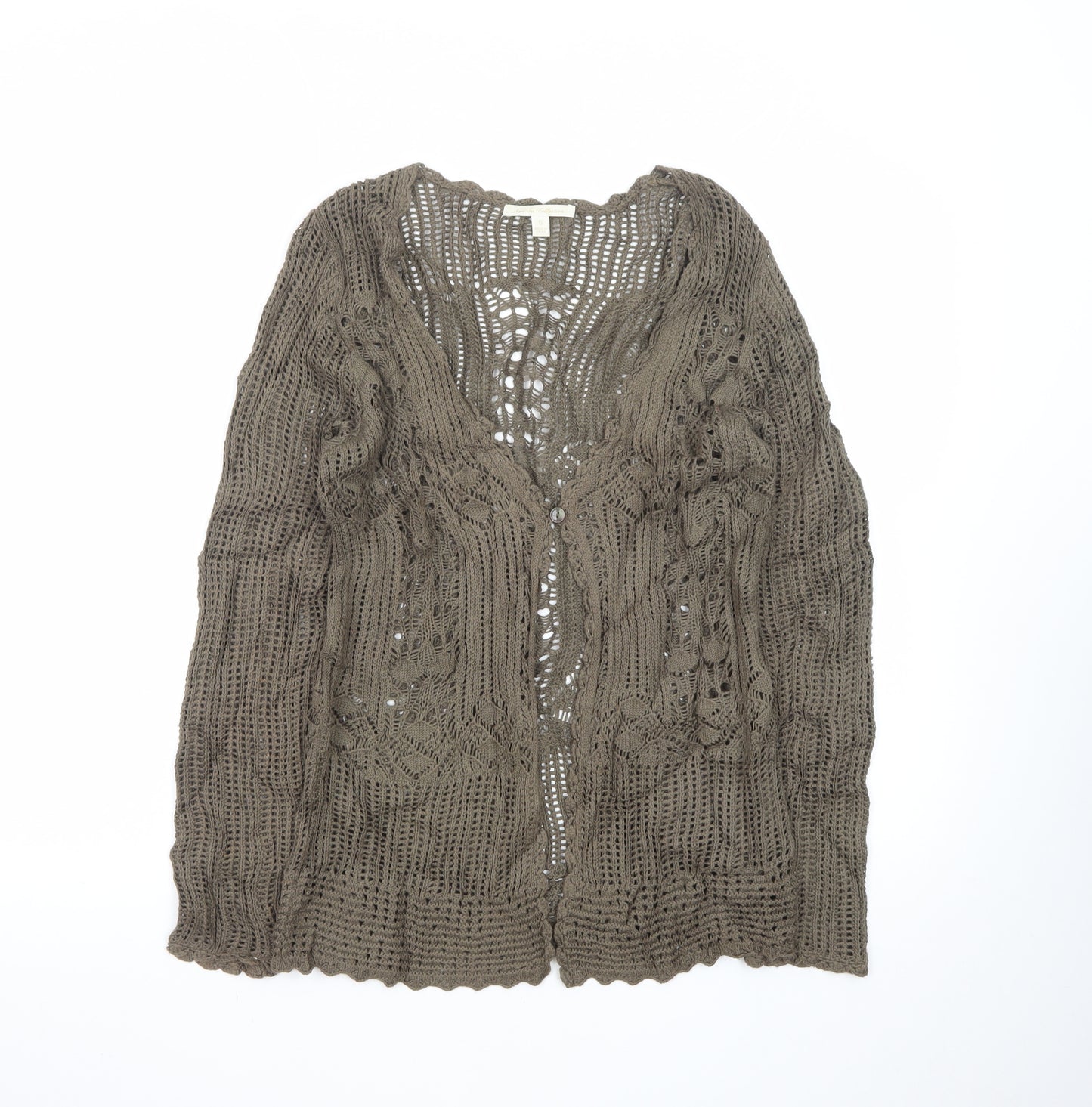 Sweater Collection Women's Brown Crochet Cardigan Size S
