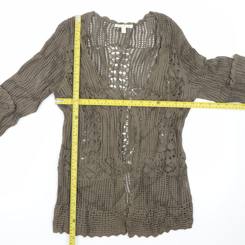 Sweater Collection Women's Brown Crochet Cardigan Size S