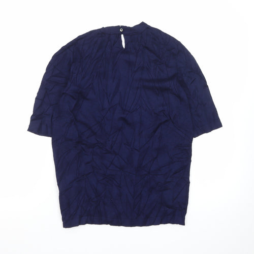 Zara Women Blue Knit Short Sleeve Pullover Jumper Size 12