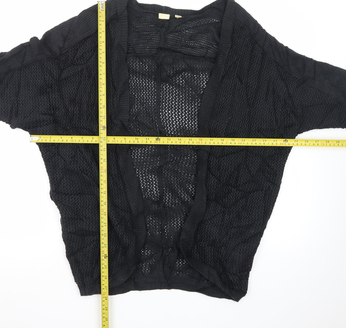 GAP Women’s Black Open Knit Short Sleeve Cardigan Size S