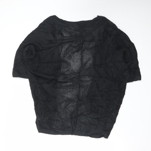 GAP Women’s Black Open Knit Short Sleeve Cardigan Size S