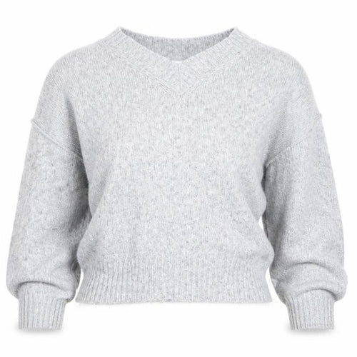 ASOS DESIGN Women's Grey V-Neck Petite Knit Jumper XS