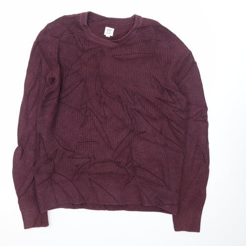 GAP Men’s Purple Cotton Crew Neck Jumper Size S