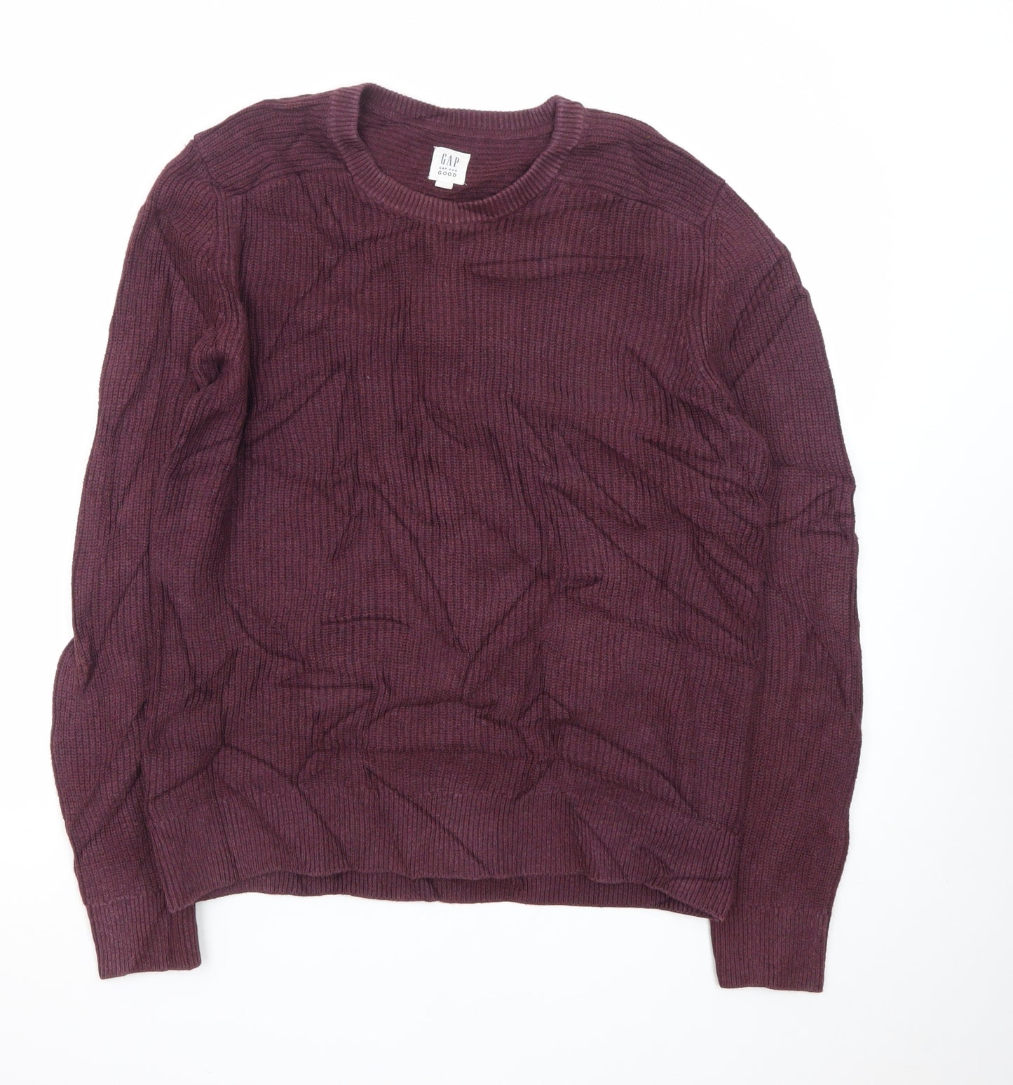 GAP Men’s Purple Cotton Crew Neck Jumper Size S
