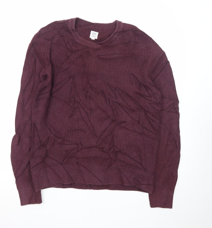 GAP Men’s Purple Cotton Crew Neck Jumper Size S